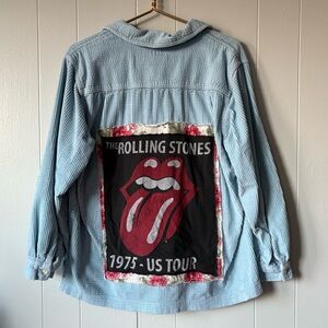 Rolling Stones Upcycled Corduroy Shirt Jacket